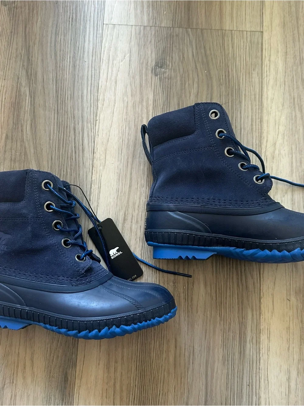 Sorel Kids Navy Blue Lace-Up Waterproof Rain/Snow Boots